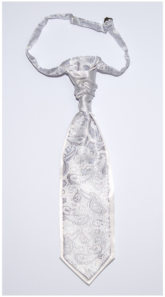 Серебряно-серый галстук детский ТОРЖЕСТВО